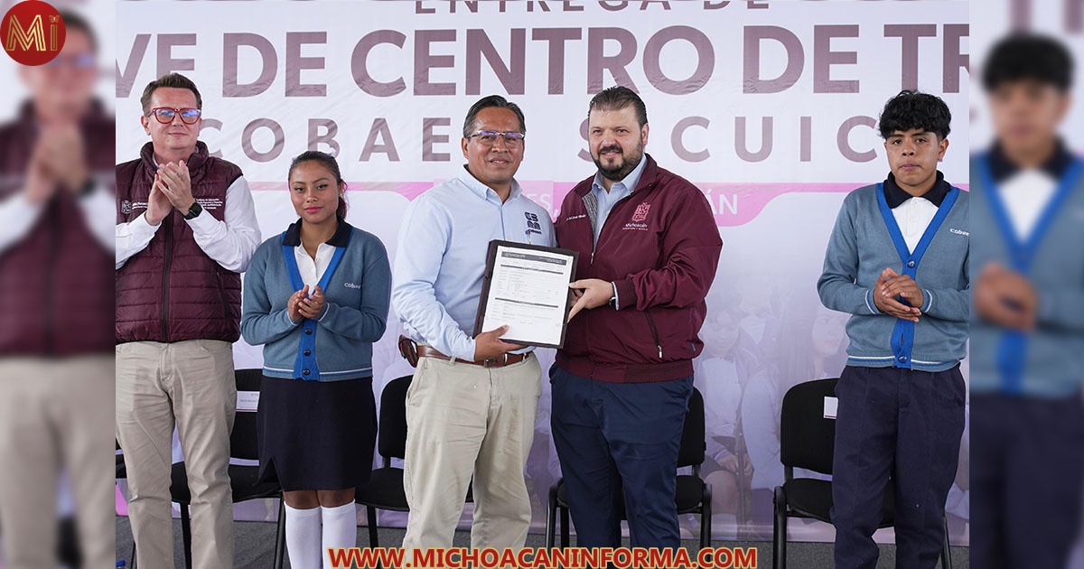 Entrega de Clave de Centro de Trabajo al Cobaem Sicuicho en comunidad originaria de Michoacán | Michoacán Informa