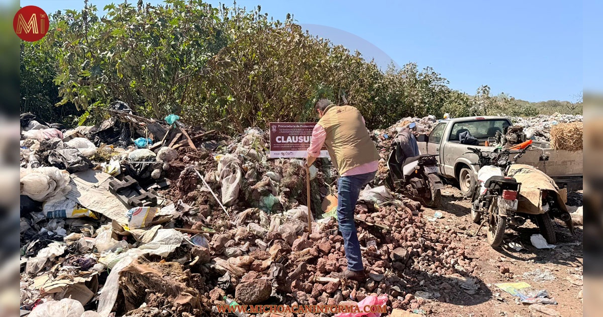 Inspectores de Proam colocan sellos de clausura en el basurero municipal de Puruándiro por incumplir la NOM-083-SEMARNAT-2003.
