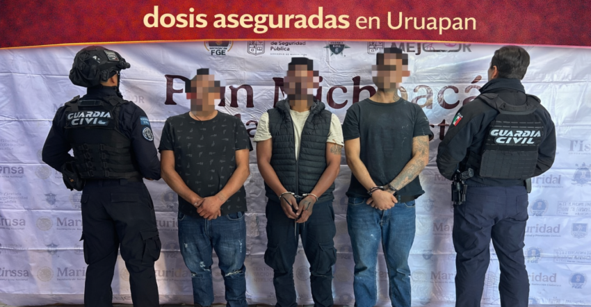 Operativos en Uruapan dejan 5 detenidos por posesión de droga y armas de fuego