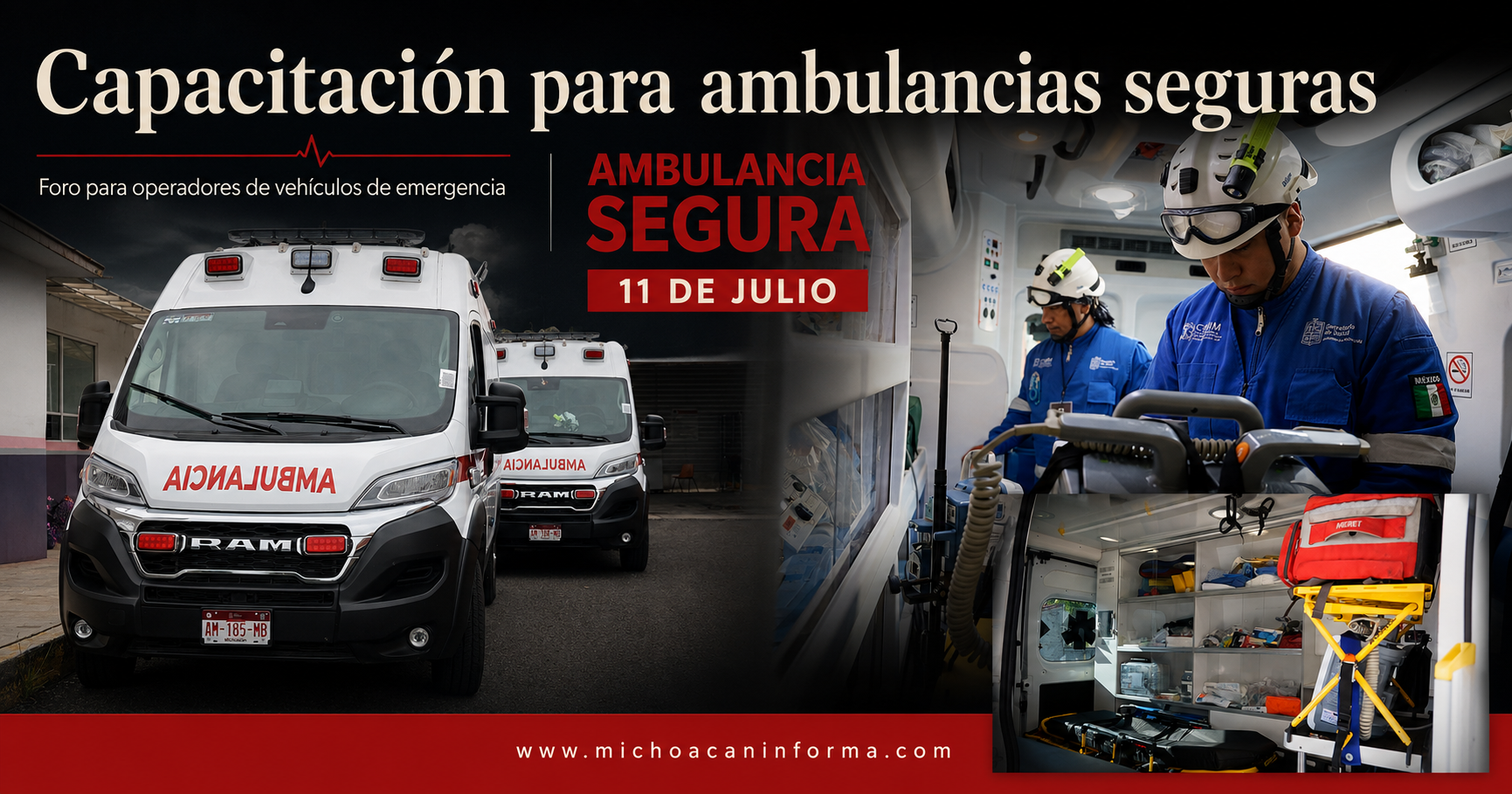 Foro Ambulancia Segura convoca a operadores de ambulancias públicas y privadas en Casa Michoacán.