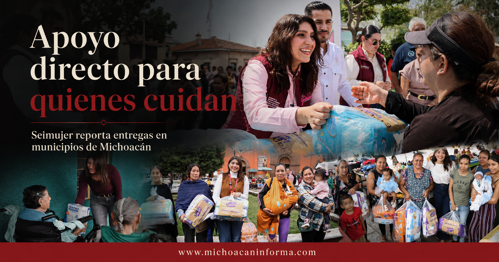 Jalo por las Mamás entrega pañales a madres cuidadoras y personas adultas mayores en municipios de Michoacán.