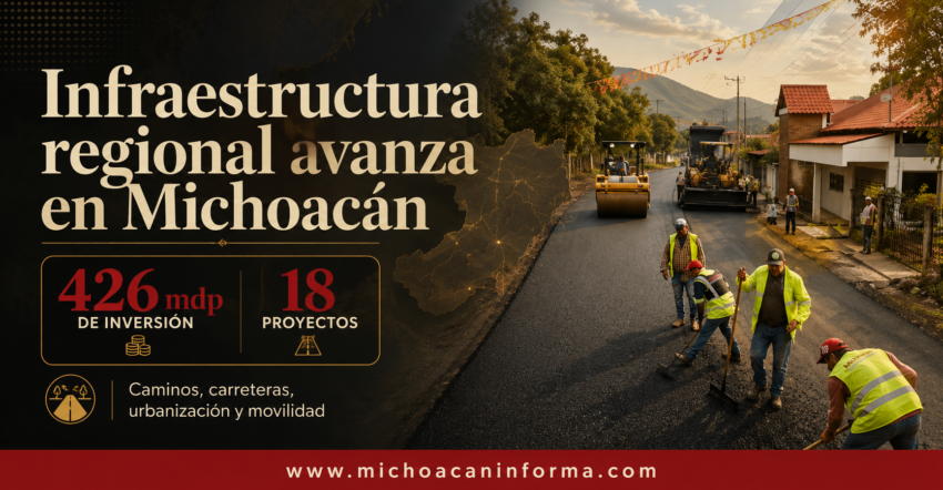Michoacán destina más de 426 mdp a 18 proyectos regionales y urbanos