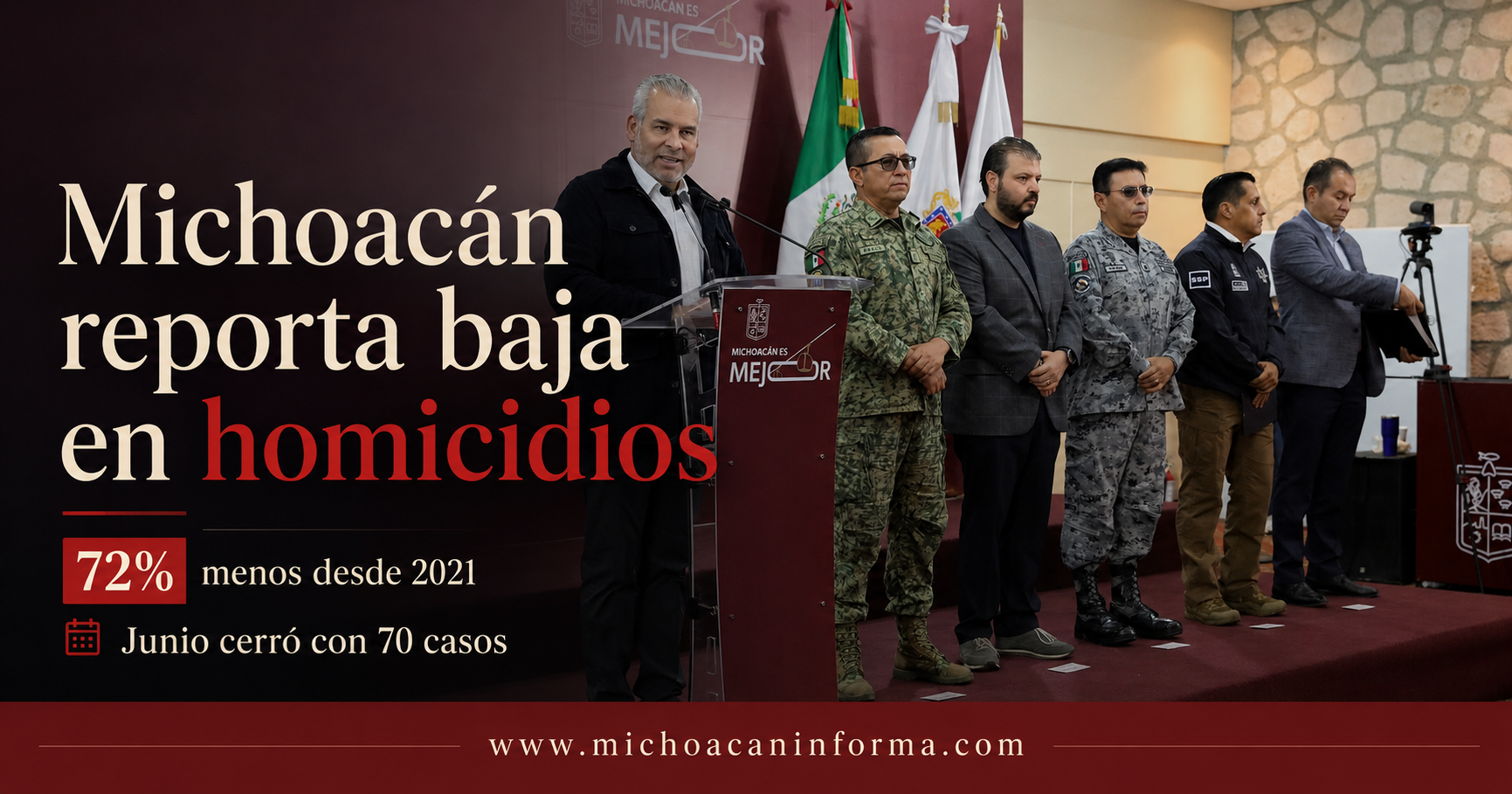 Michoacán reporta baja en homicidios