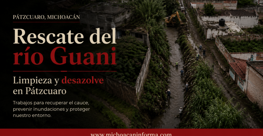 Conagua anuncia proyecto para rescatar río Guani tras desbordamiento en Pátzcuaro
