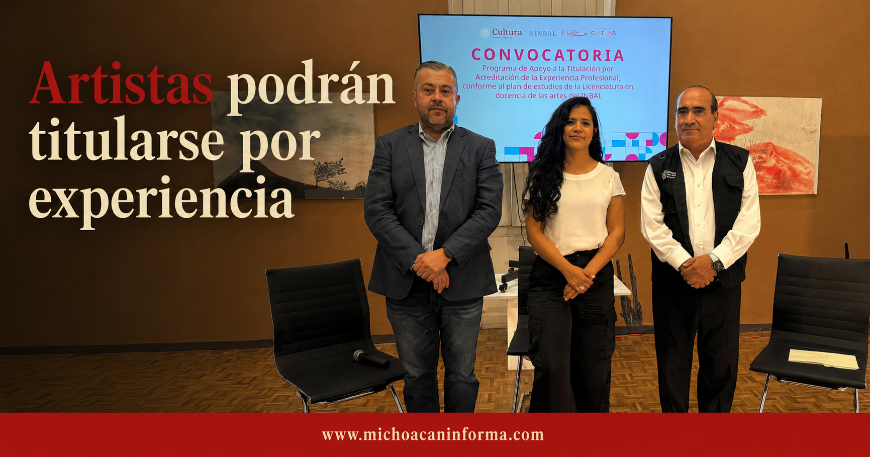 Convocatoria de Secum e INBAL para titulación en Docencia de las Artes dirigida a artistas de Michoacán.