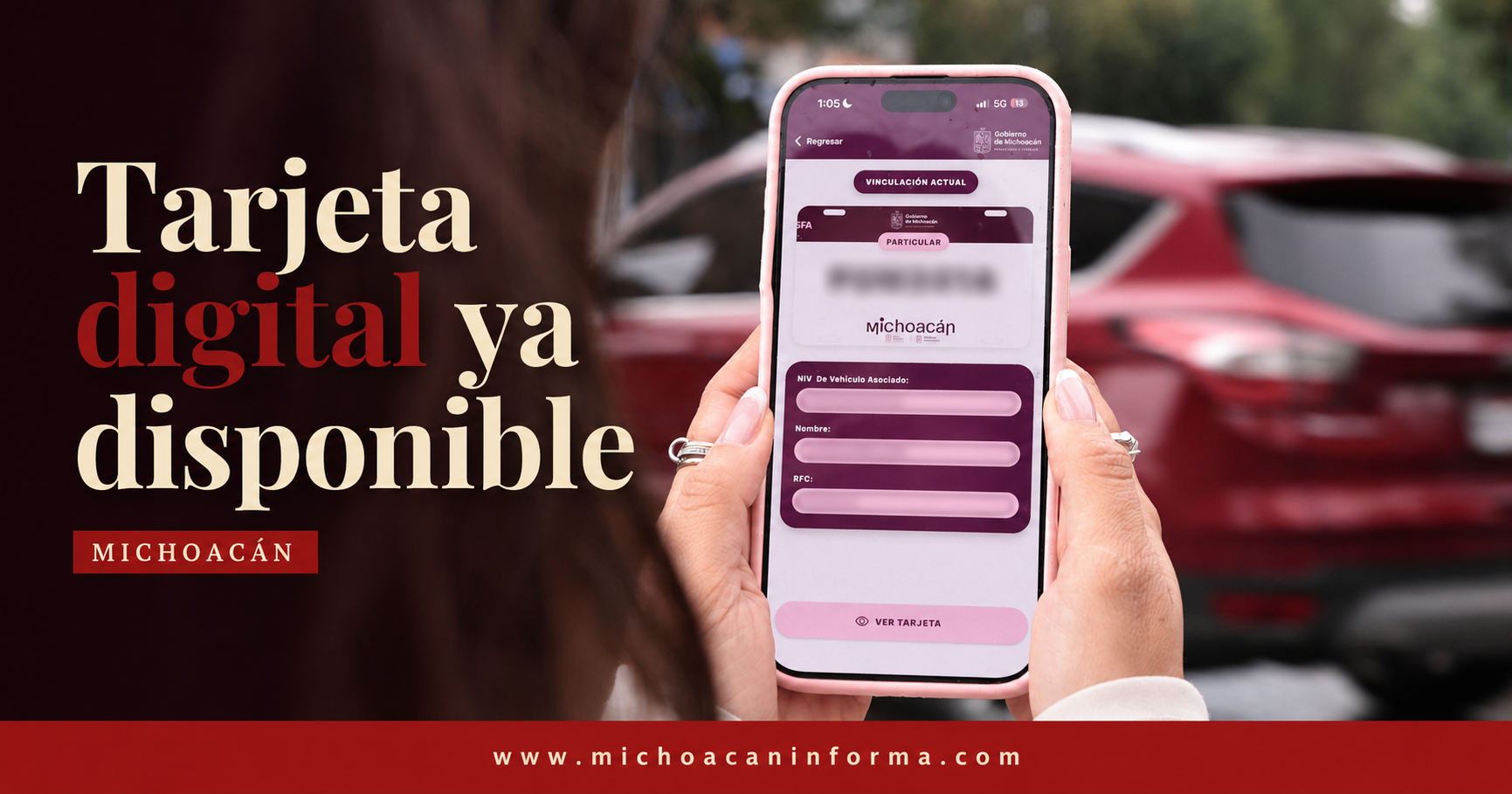 Tarjeta de circulación digital gratuita disponible para conductores en Michoacán mediante la App Michoacán.