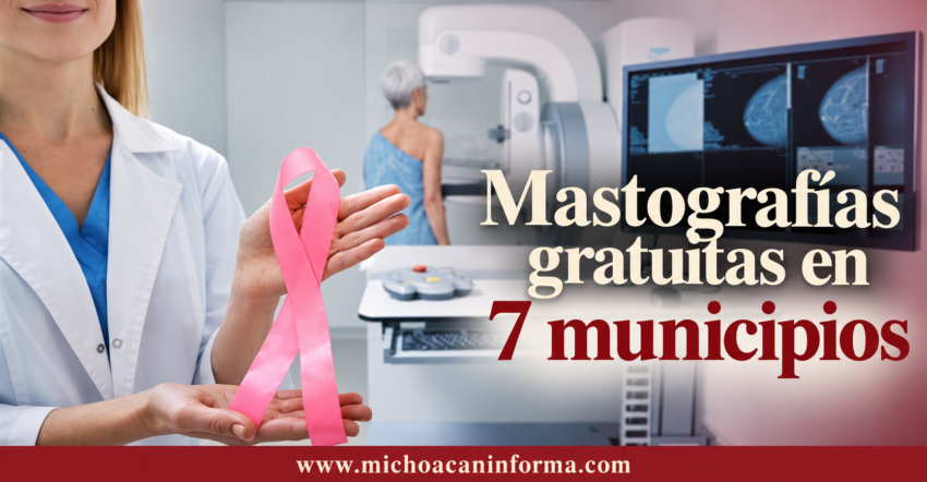 Mastografías gratuitas llegarán a siete municipios de Michoacán del 19 al 24 de octubre
